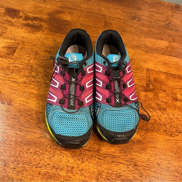 Salomon X-Scream purple blue green trail running shoes size 6.5 - Picture 5 of 12